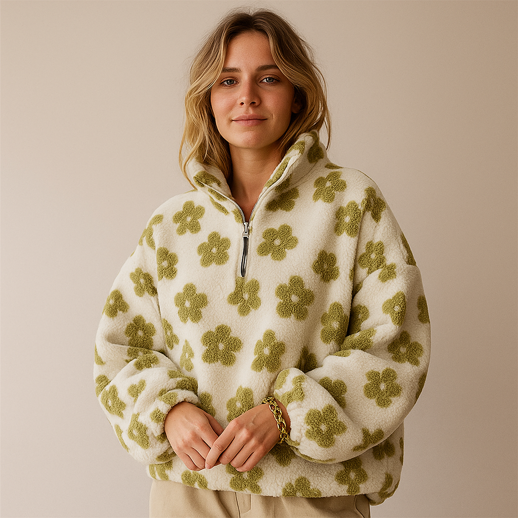 Alessia Floral Sherpa Pullover