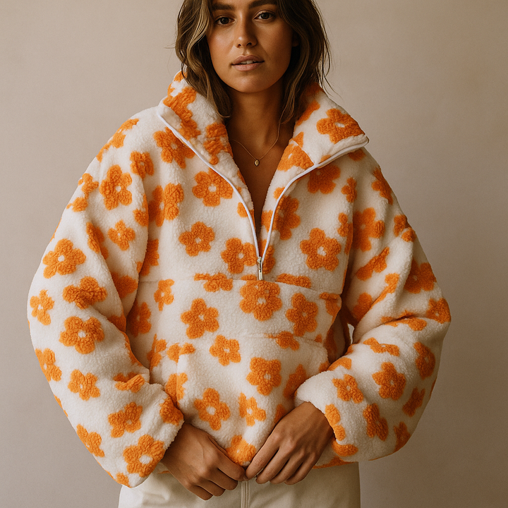 Alessia Floral Sherpa Pullover