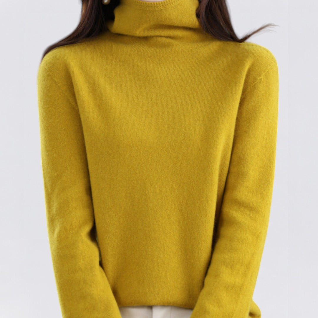 Olivia | Pleteni vuneni dolčevita džemper