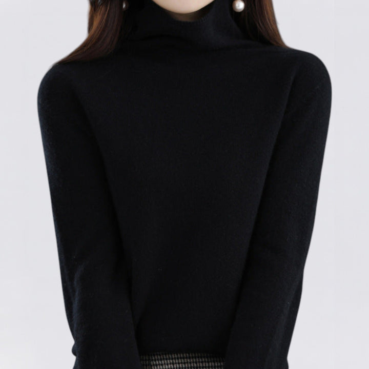 Olivia | Pleteni vuneni dolčevita džemper