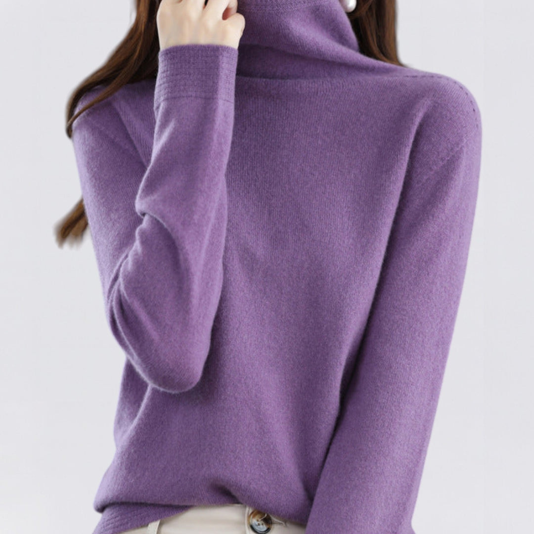 Olivia | Pleteni vuneni dolčevita džemper