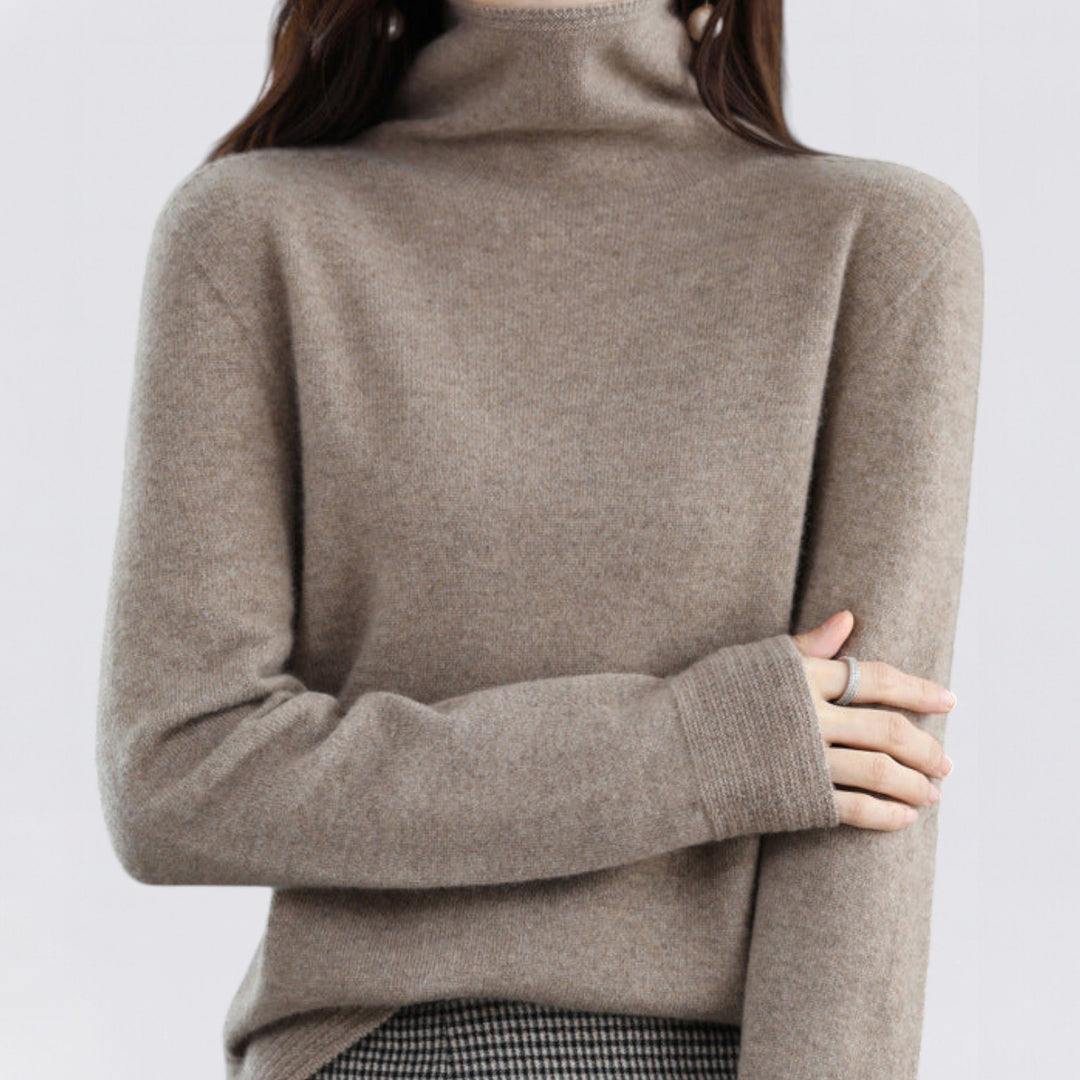 Olivia | Pleteni vuneni dolčevita džemper