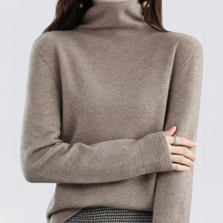 Olivia | Pleteni vuneni dolčevita džemper