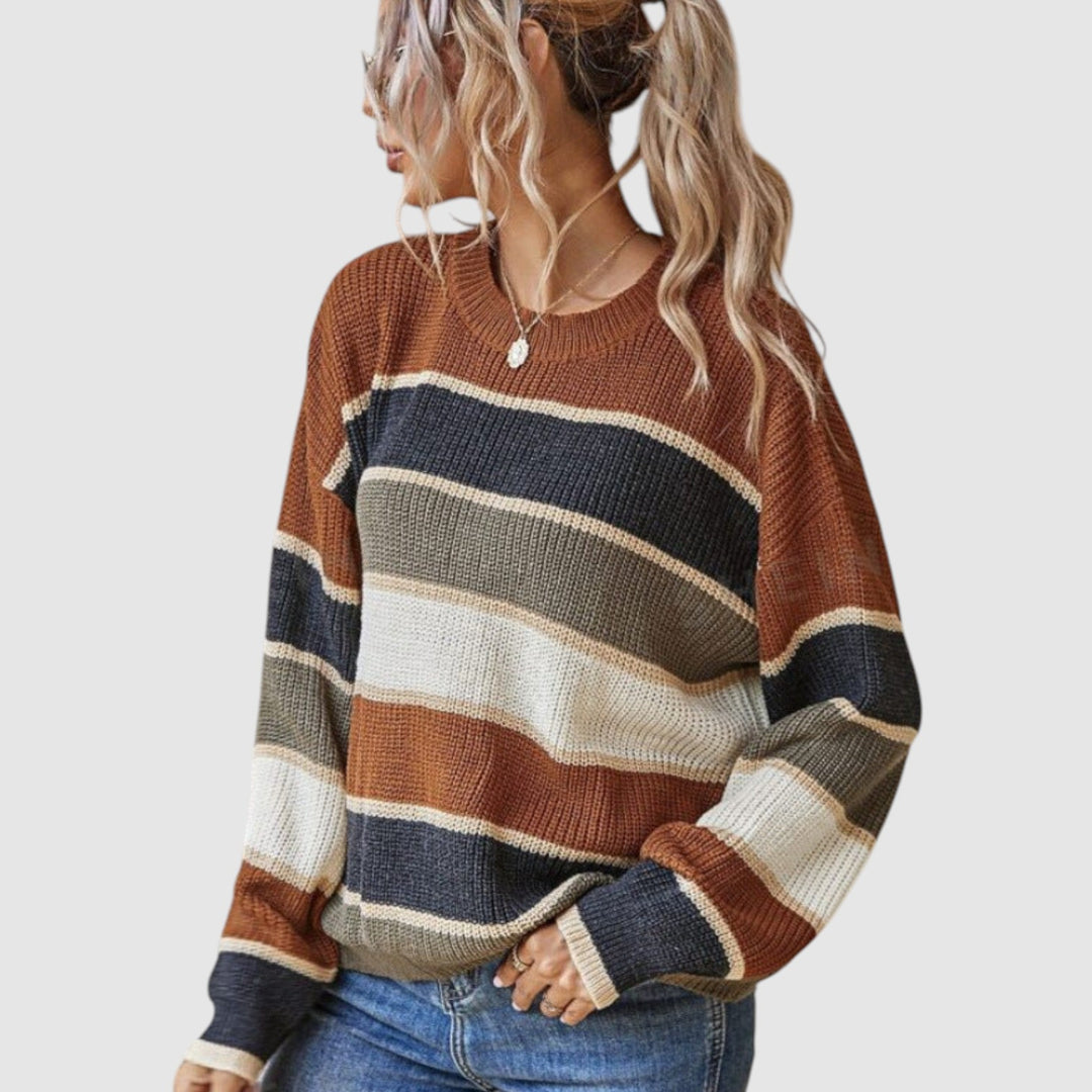 Paola | Prugasti Udobni Džemper