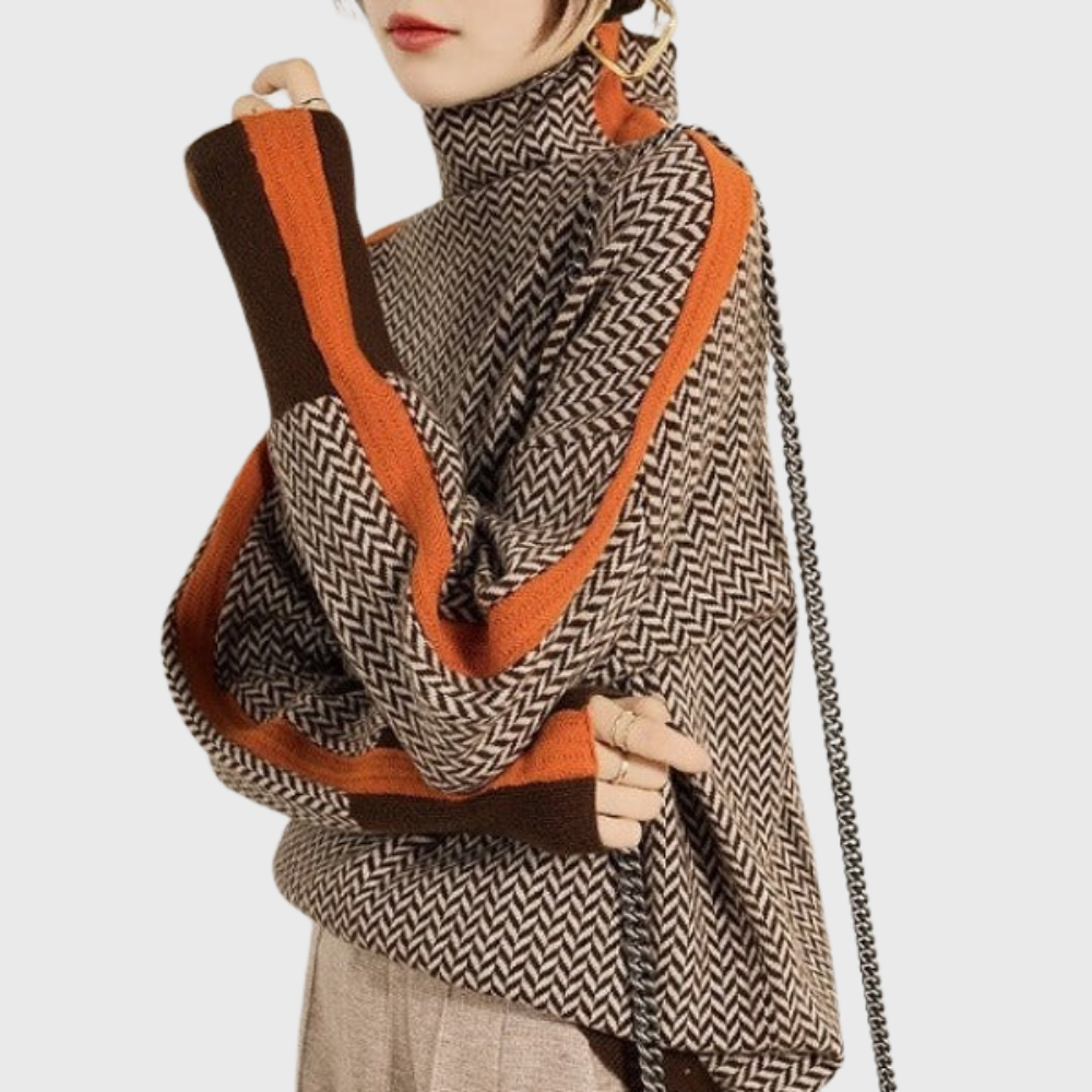 Zlatka – Herringbone Luxe Turtleneck
