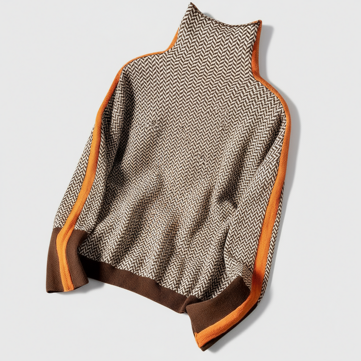 Zlatka – Herringbone Luxe Turtleneck