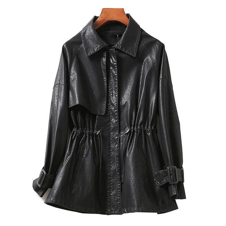 Bianca Leather Belted Jacket