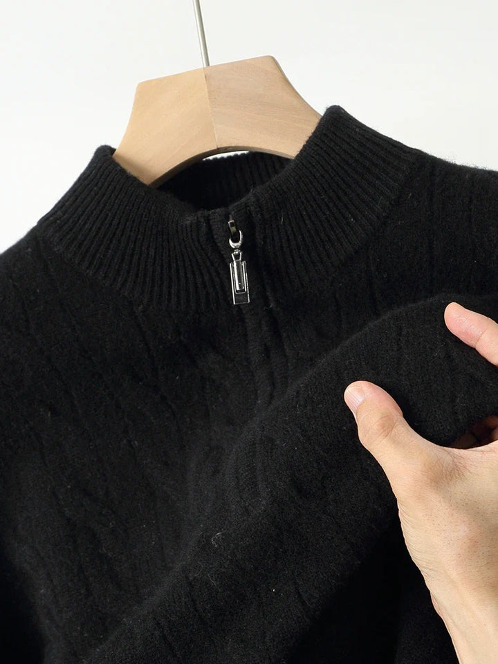 Noa | Vuneni pulover s polu-zip ovratnikom