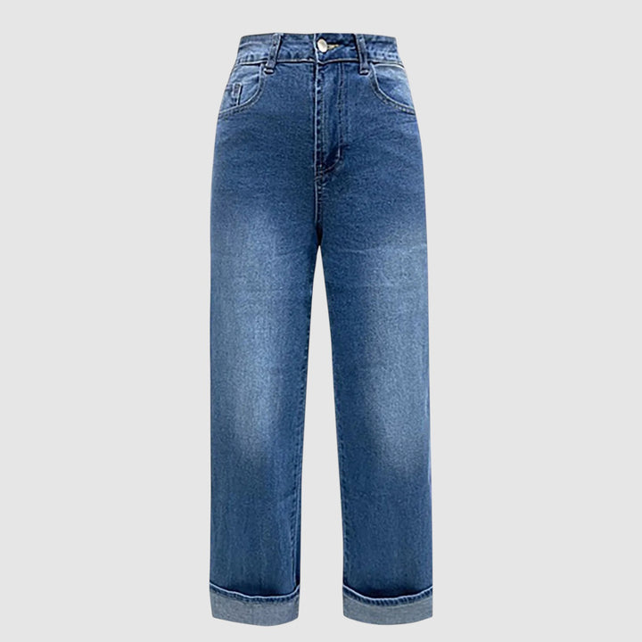 Sophie Wide-Leg Cuffed Jeans - Women's High-Waisted with Oversized Cuffs