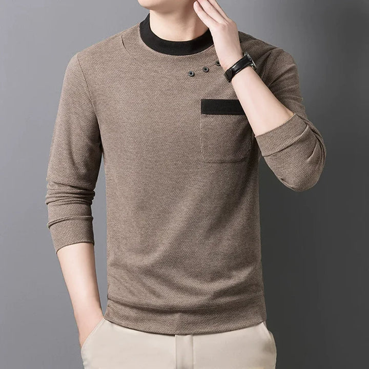 Mason Contrast-Collar Knit Sweater