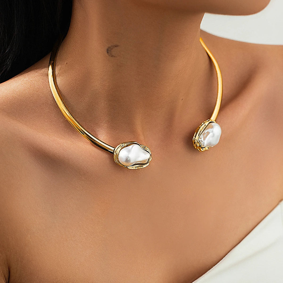 Aurelia Baroque Pearl Collar Set – Necklace, Cuff and Ring
