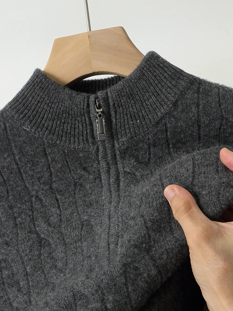 Noa | Vuneni pulover s polu-zip ovratnikom