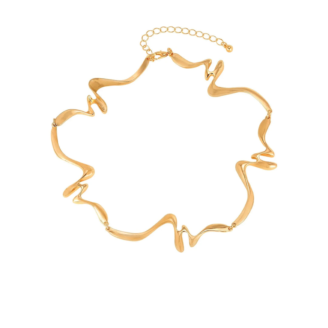 Mara Wave Necklace and Bracelet Set