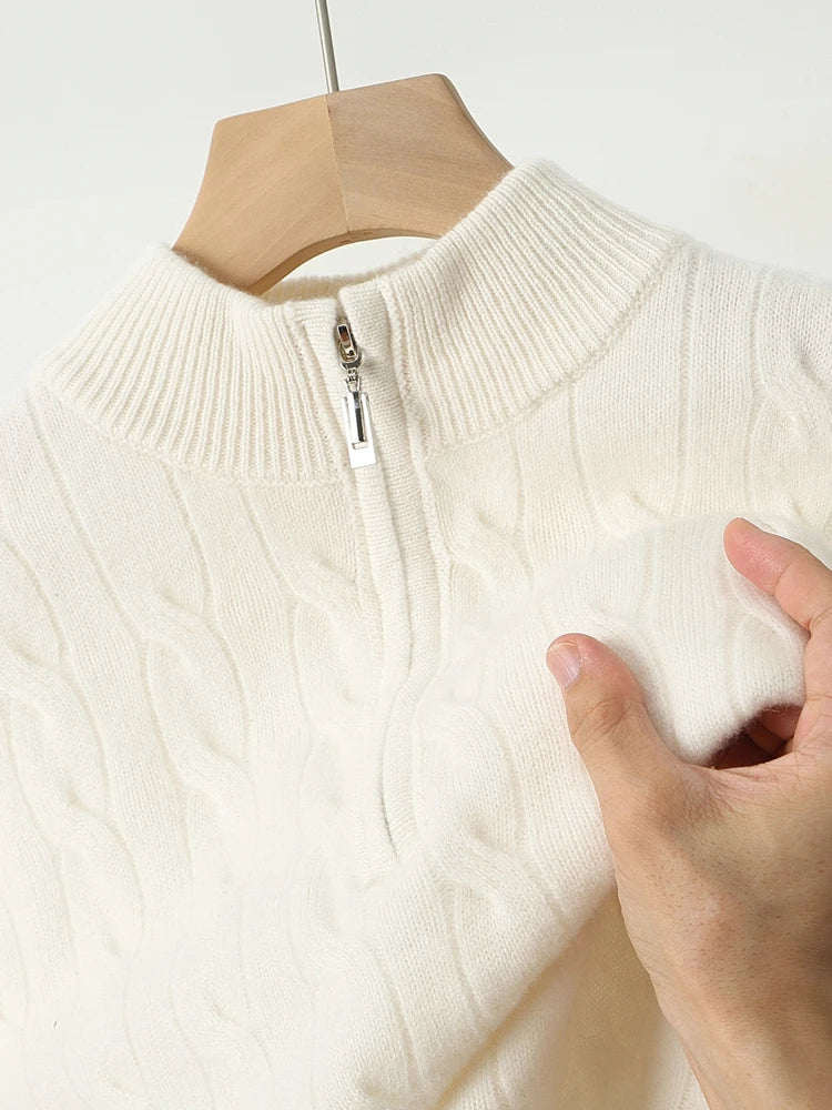 Noa | Vuneni pulover s polu-zip ovratnikom