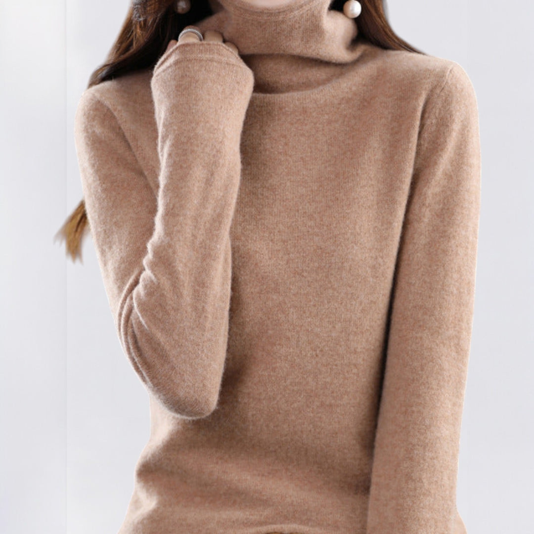 Olivia | Pleteni vuneni dolčevita džemper