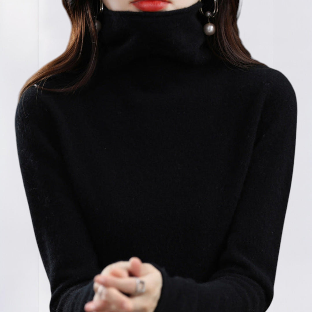 Olivia | Pleteni vuneni dolčevita džemper