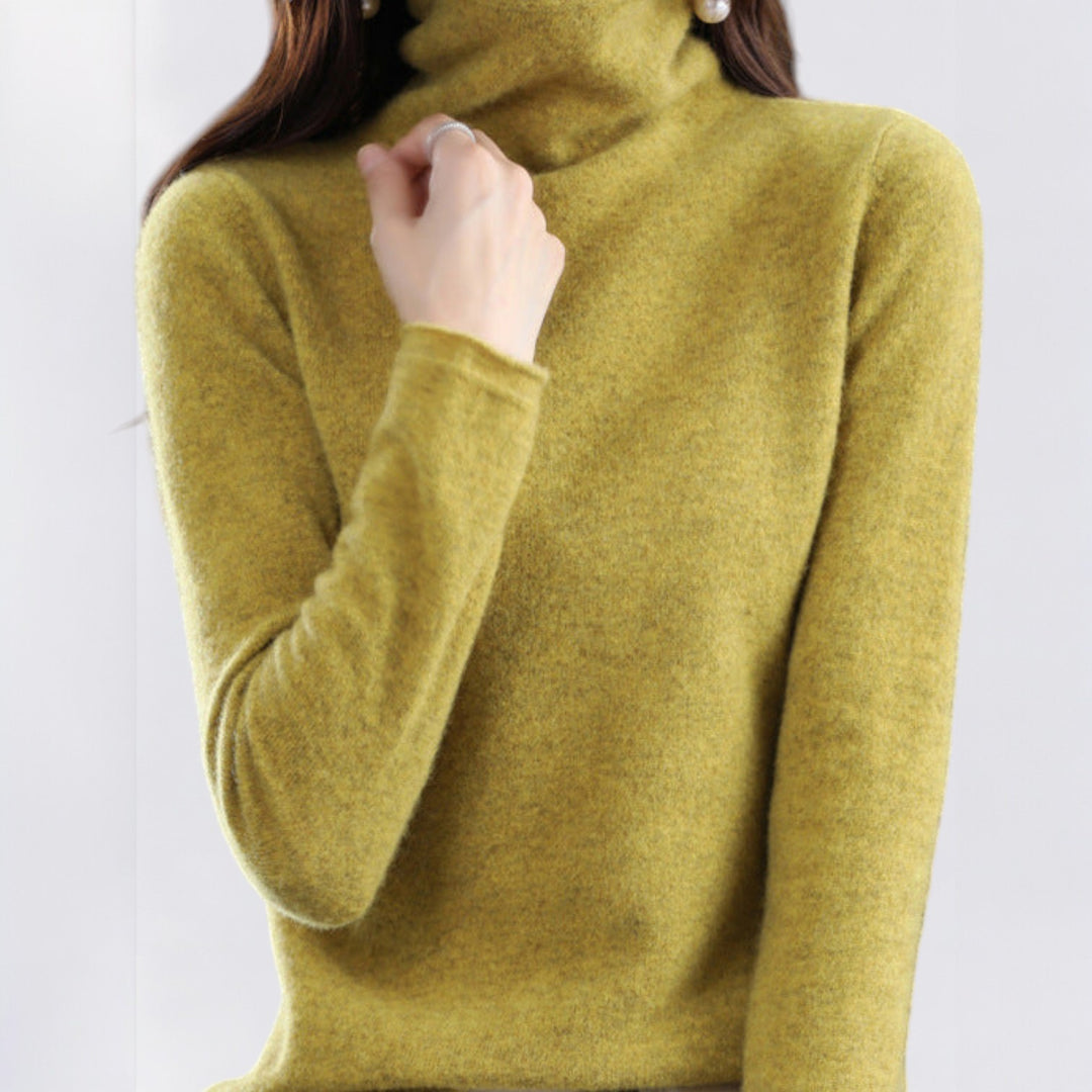 Olivia | Pleteni vuneni dolčevita džemper