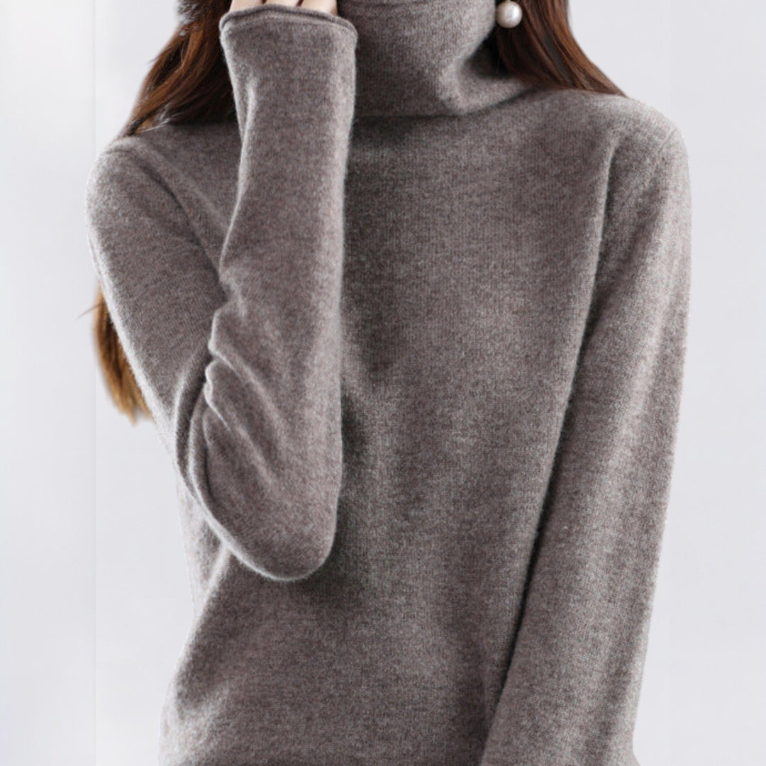 Olivia | Pleteni vuneni dolčevita džemper