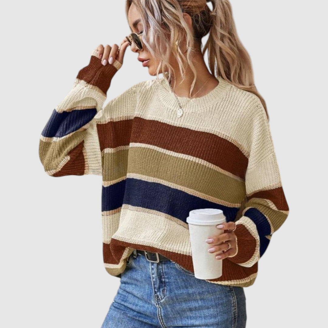 Paola | Prugasti Udobni Džemper