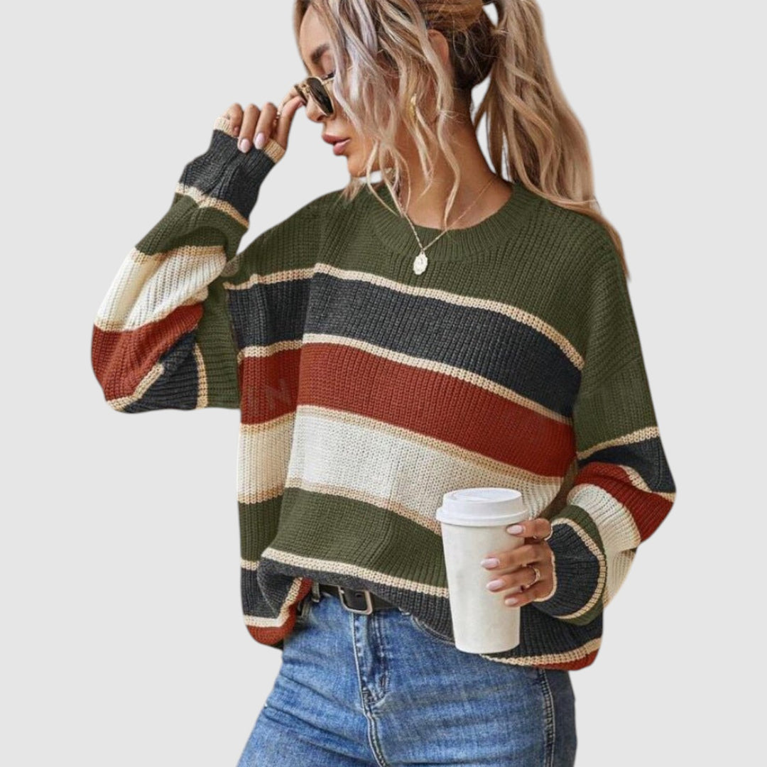 Paola | Prugasti Udobni Džemper