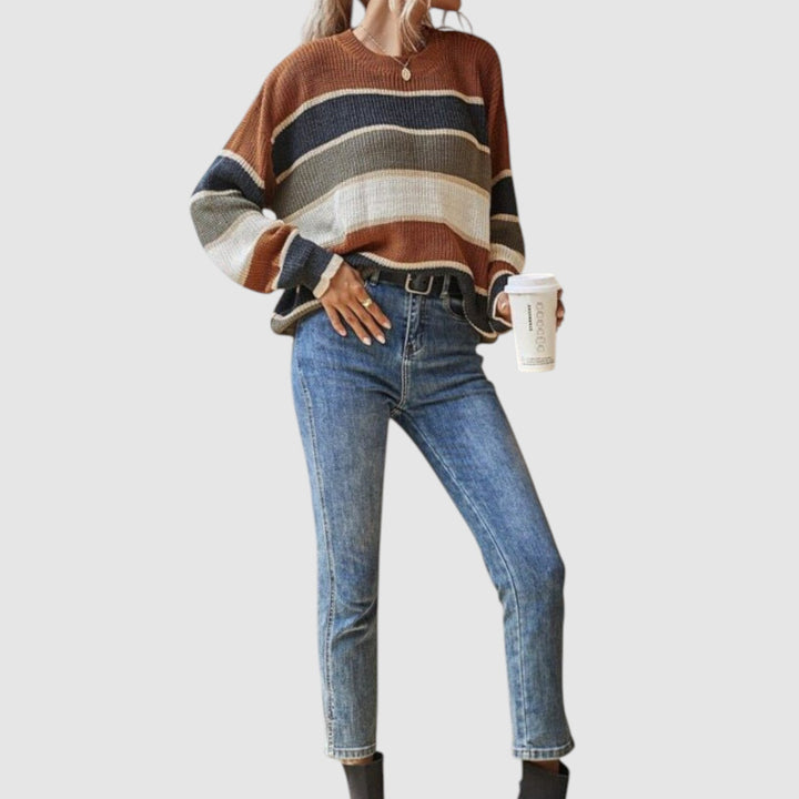 Paola | Prugasti Udobni Džemper